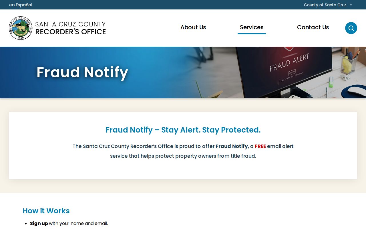 Santa Cruz County neighbors Recorder Fraud Notify