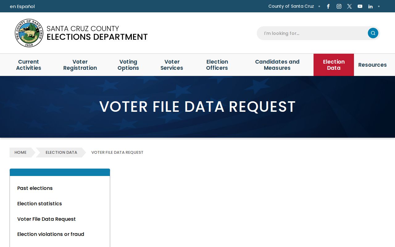 Santa Cruz County resident lookup voter file request