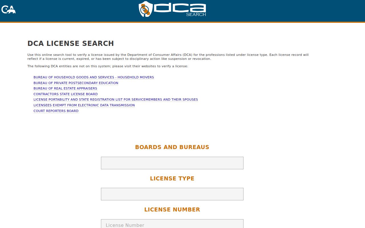 Santa Cruz County residents directory professional license search