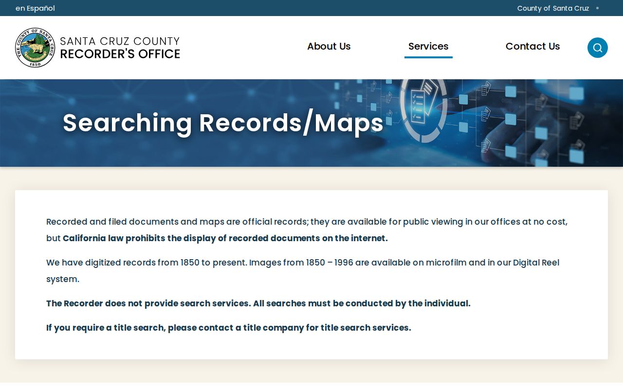 Santa Cruz County residents directory official records index