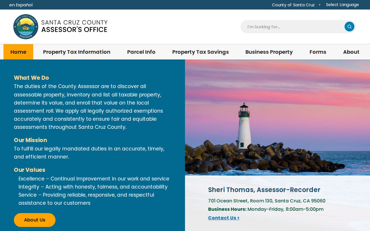 Santa Cruz County street directory Assessor parcel search