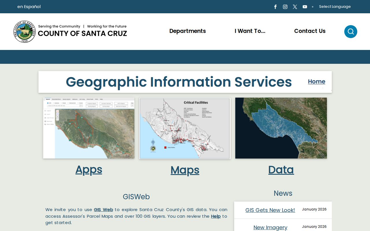 Santa Cruz County street directory GIS parcel context