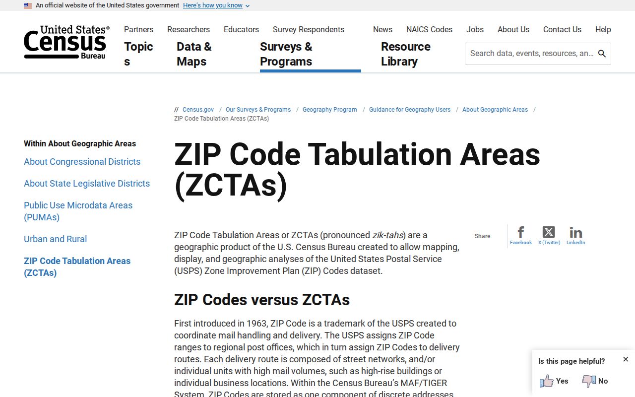 Santa Cruz County ZIP code directory Census ZCTA guidance